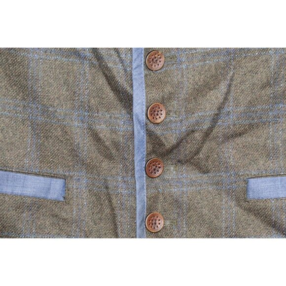 Scott James Tweed Checkered Waistcoat Vest Brown Size Large - Picture 4 of 11